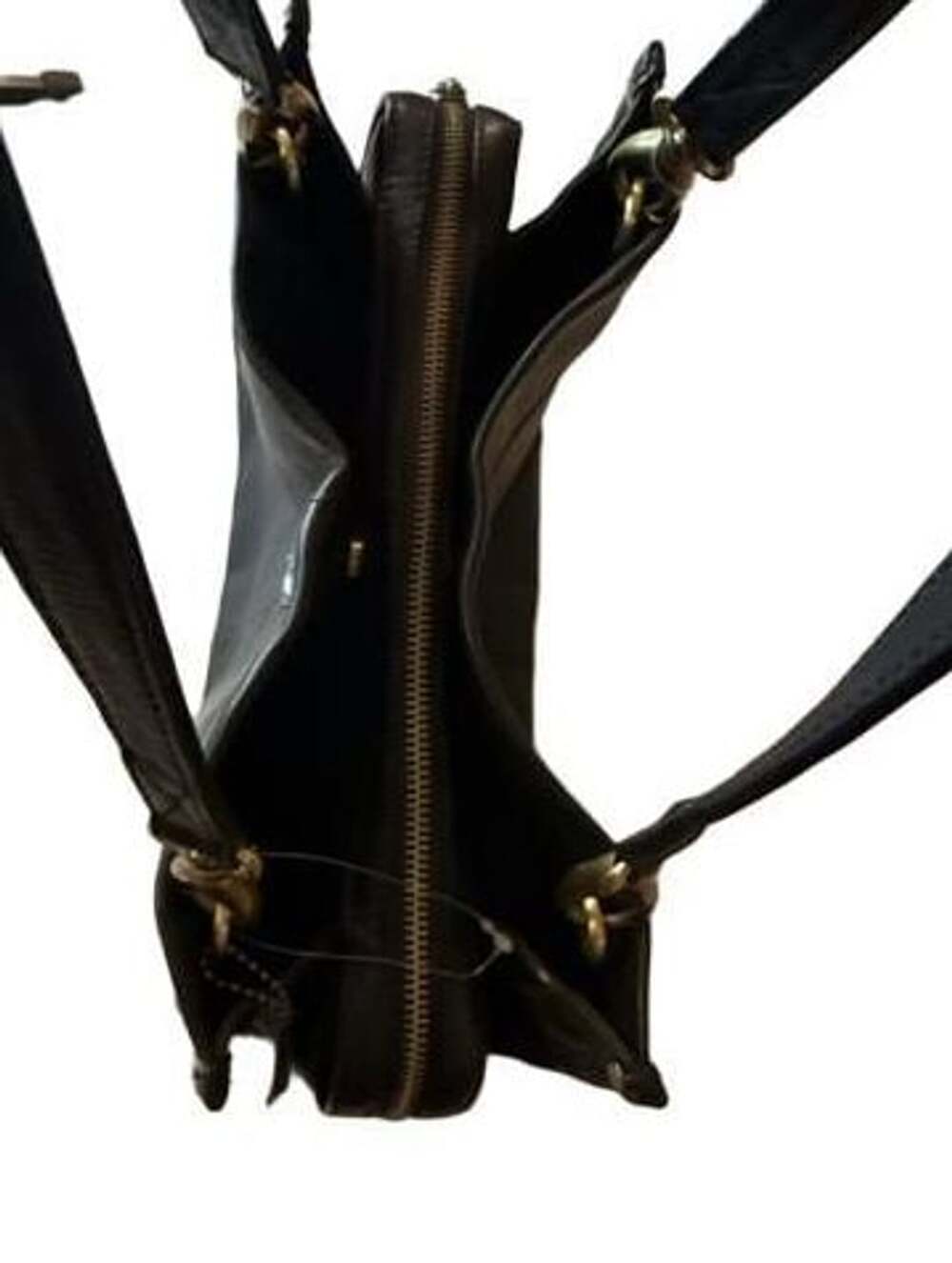 Great American Leather Works Black Genuine Leather Shoulder Bag Butterfly Accent - Picture 7 of 7